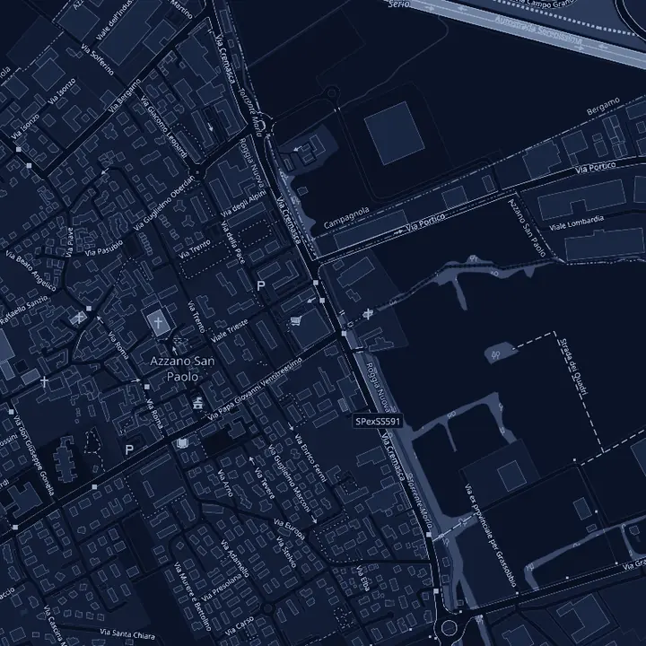 Mappa di Azzano San Paolo con lo studio in Via Cremasca 24